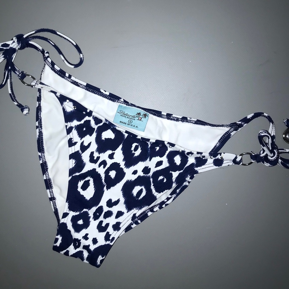 Navy and White Letarte Bikini Bottoms